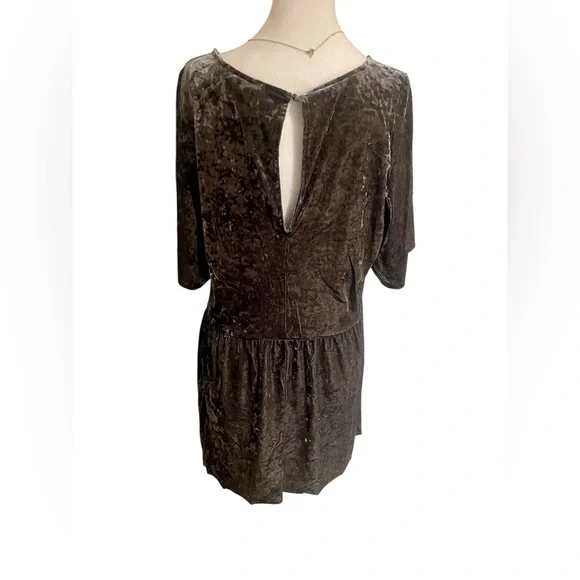 American Eagle Outfitters 2XL Shiny Velvet Greenish Tunic Top Fairy Whimsical - Picture 3 of 6